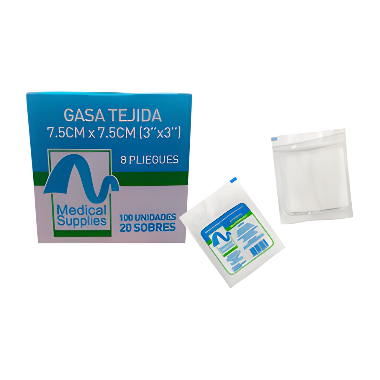 GASA ESTÉRIL TEJIDA 7.5X7.5CM 8 PLIEGUES 5UND